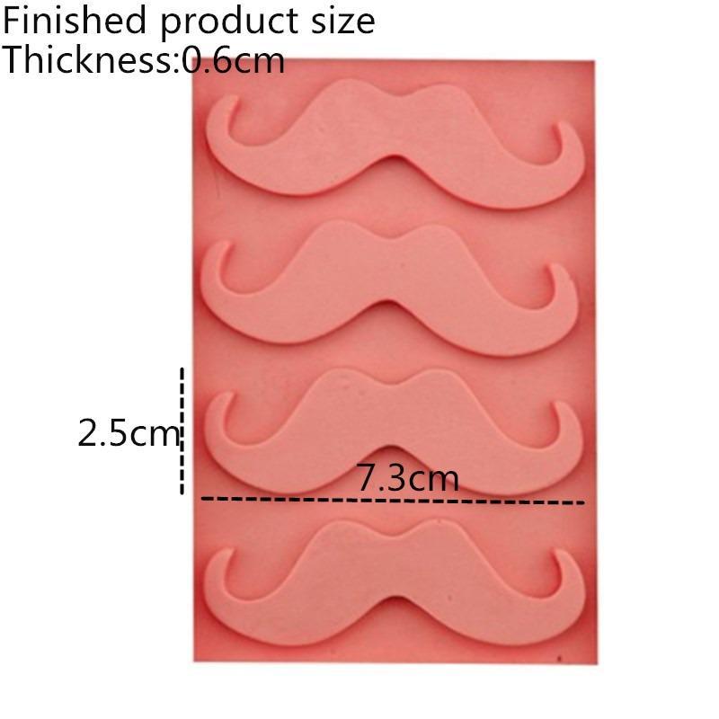 Mustache Silicone Fondant & Chocolate Mold 4 Cavity