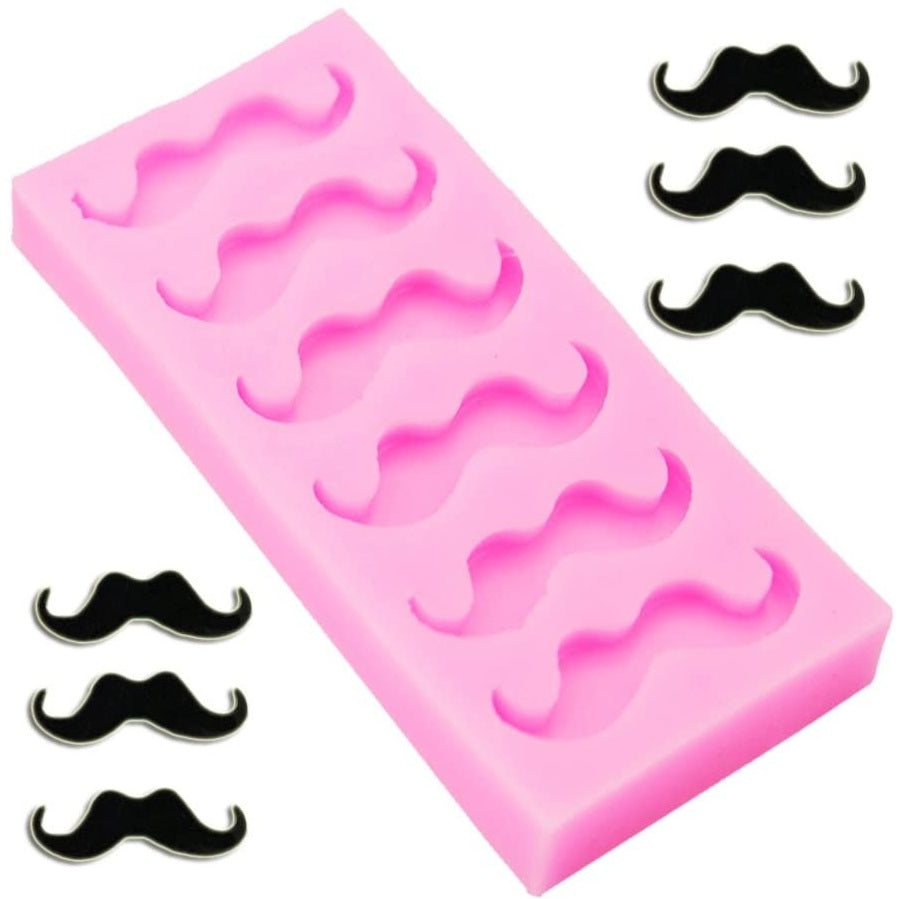 Mustache Silicone Fondant Mold 6 Cavity