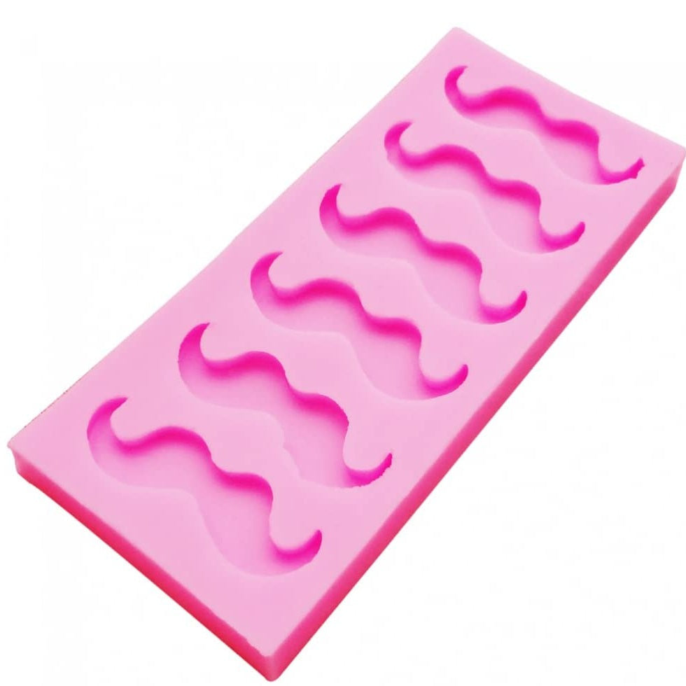 Mustache Silicone Fondant Mold 6 Cavity