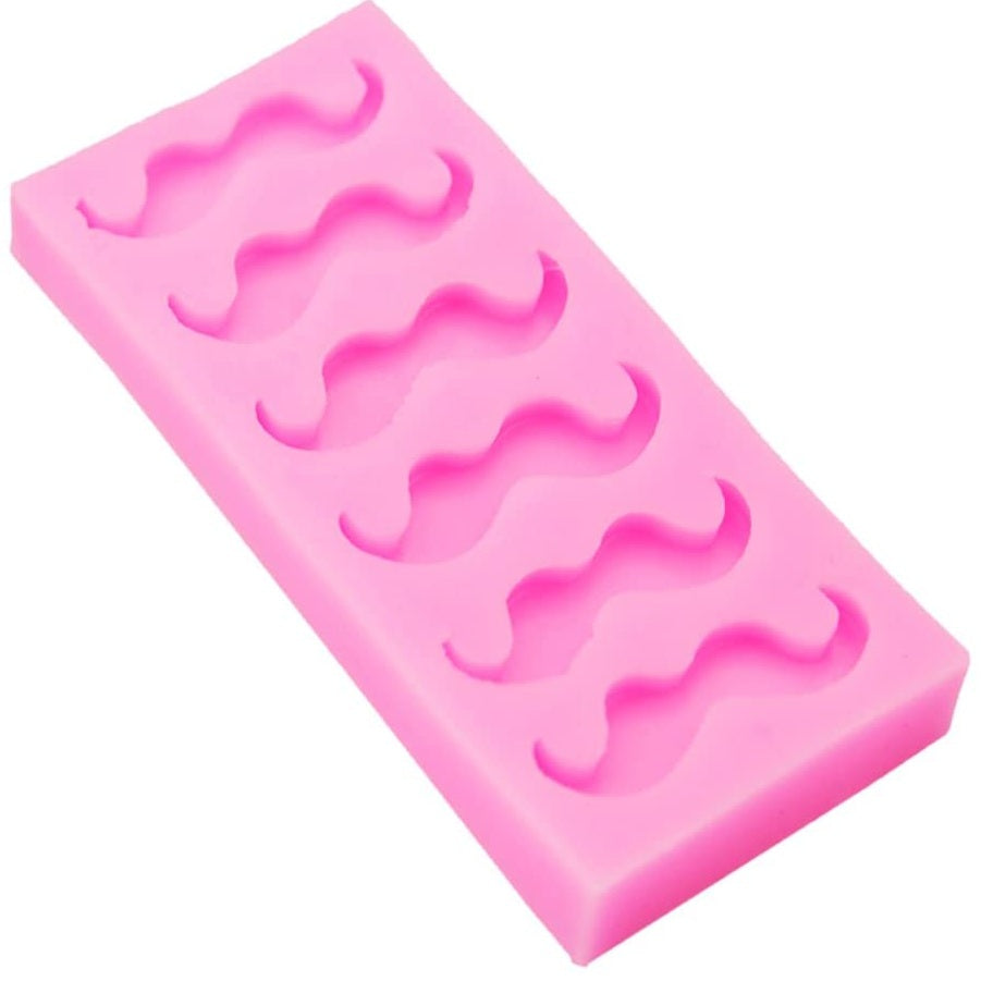 Mustache Silicone Fondant Mold 6 Cavity