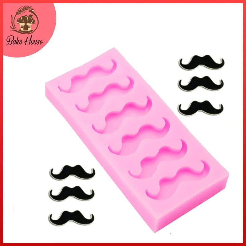 Mustache Silicone Fondant Mold 6 Cavity