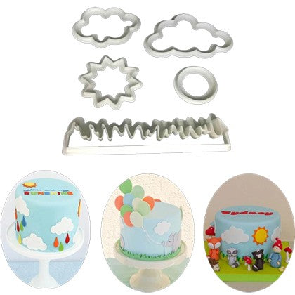 Nature Fondant & Cookies Cutter 5Pcs Set Plastic