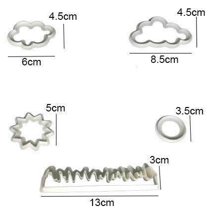 Nature Fondant & Cookies Cutter 5Pcs Set Plastic