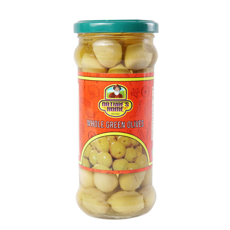 Nature's Home Whole Green Olives 370gm