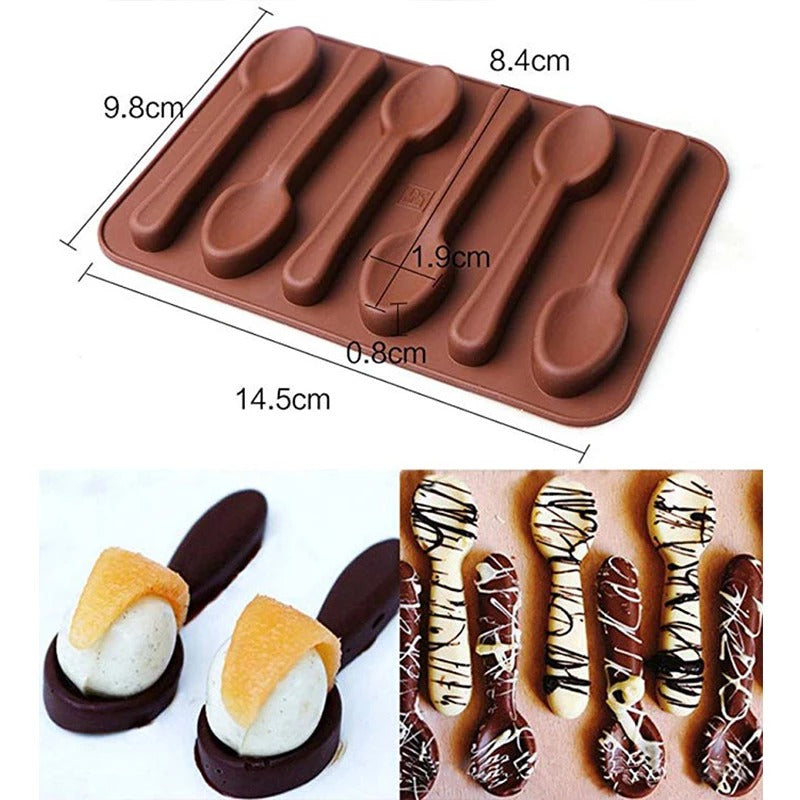 Spoon Silicone Chocolate Mold 6 Cavity Small Size