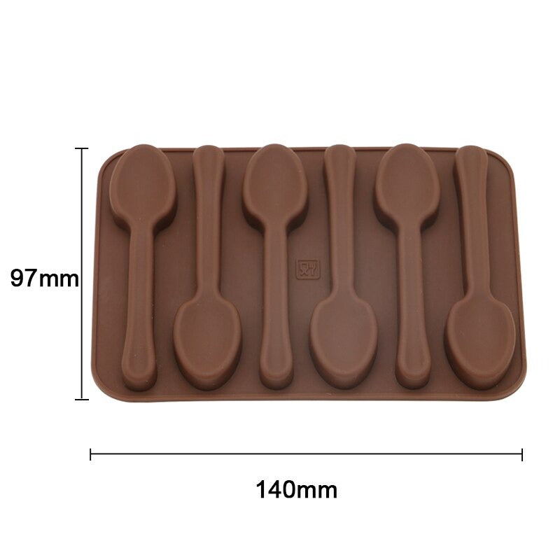 Spoon Silicone Chocolate Mold 6 Cavity Small Size