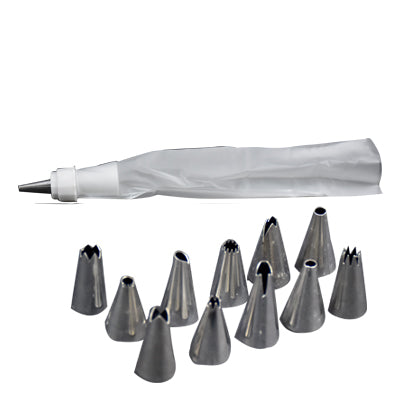 15Pcs Cake Decorating Nozzle Set With Reusable Piping Bag