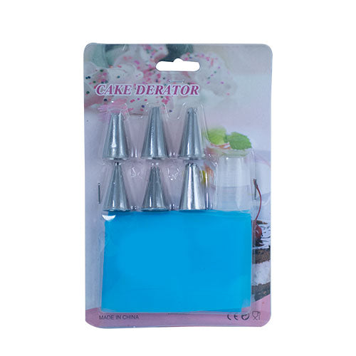 Nozzle Set 6Pcs Steel With Coupler & Icing Bag