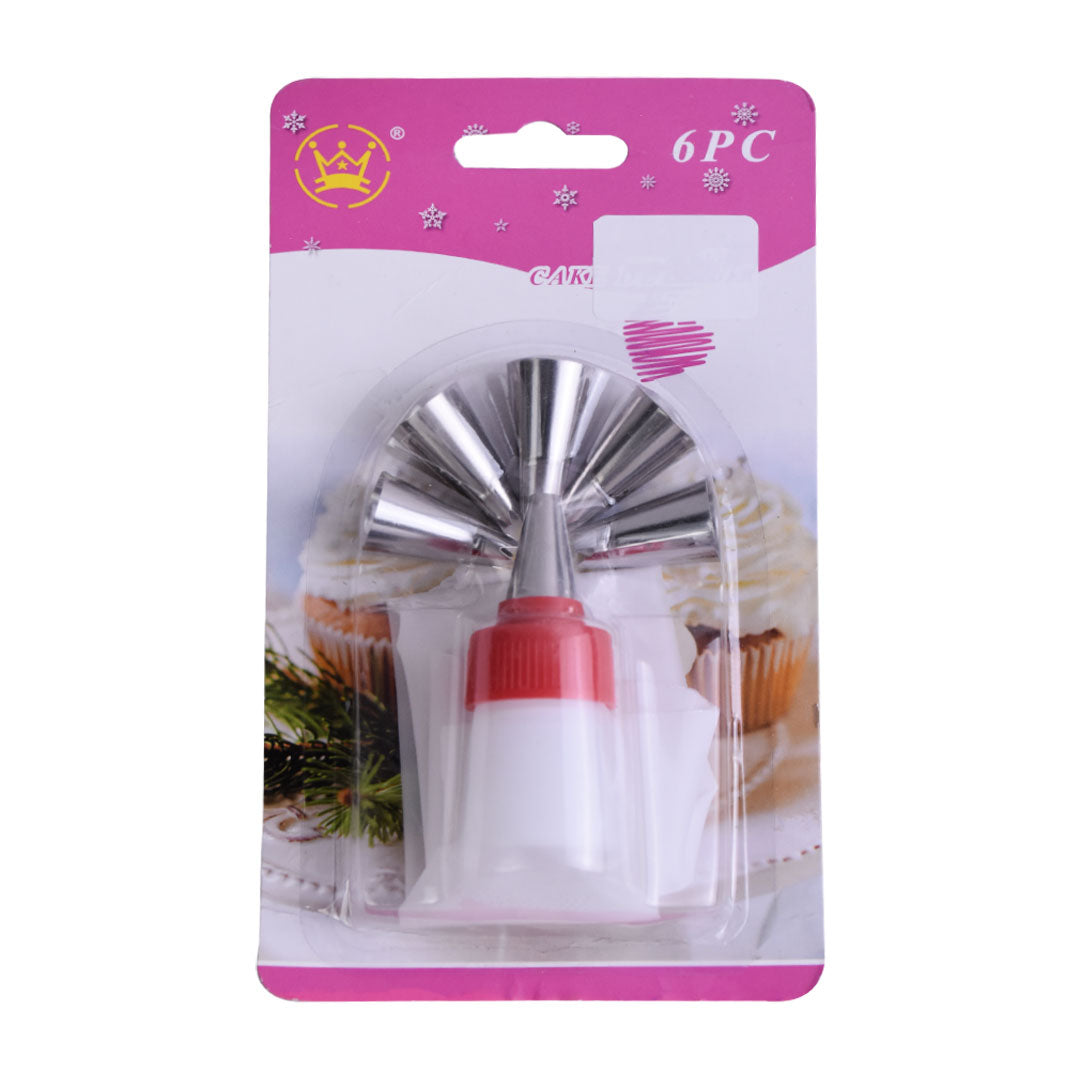 Nozzle Set 6Pcs With Coupler & Icing Piping Bag