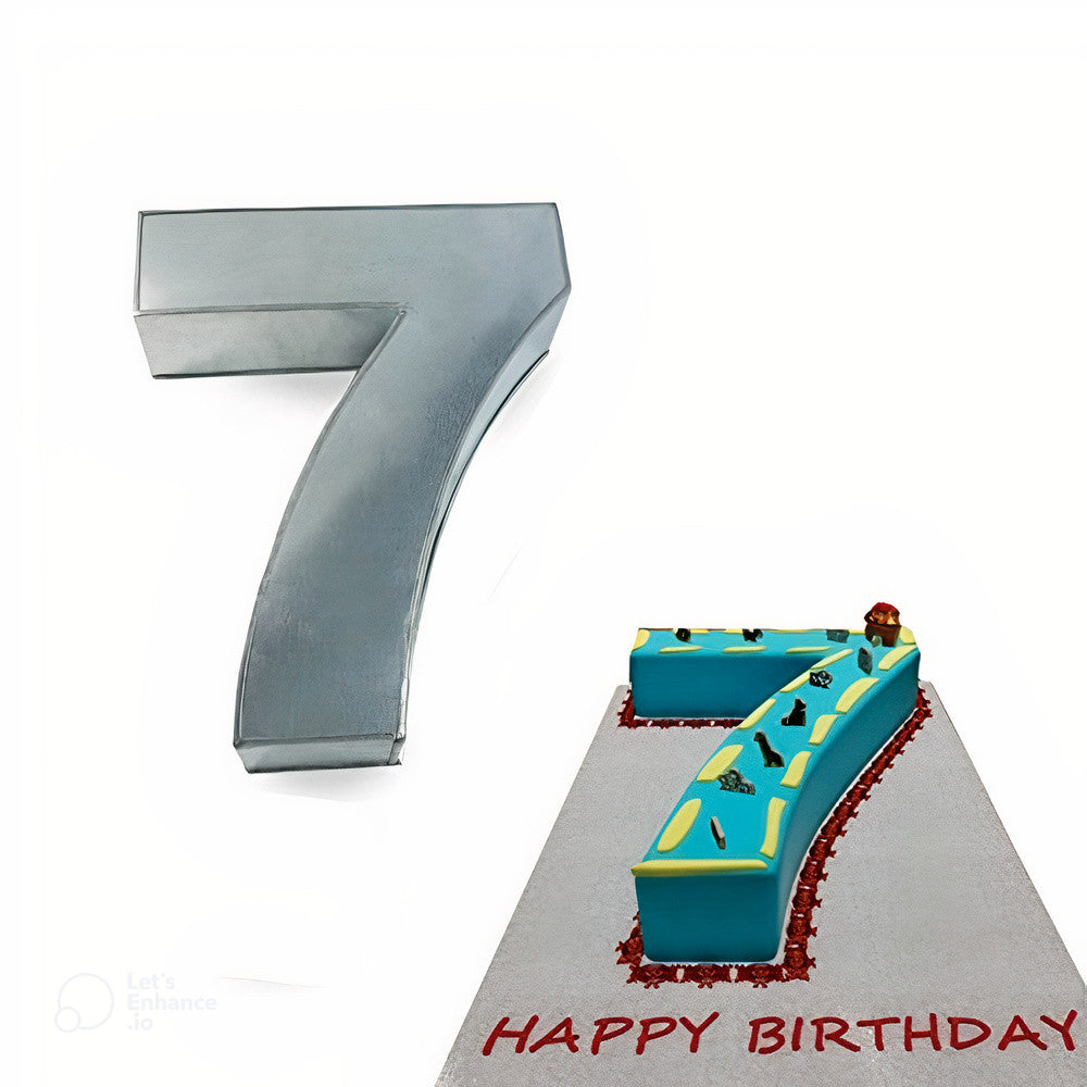 Number Cake Baking Mold Silver Tin (7)