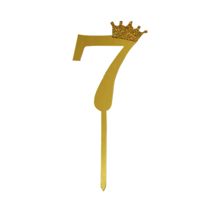 Number Cake Topper Golden (Seven)