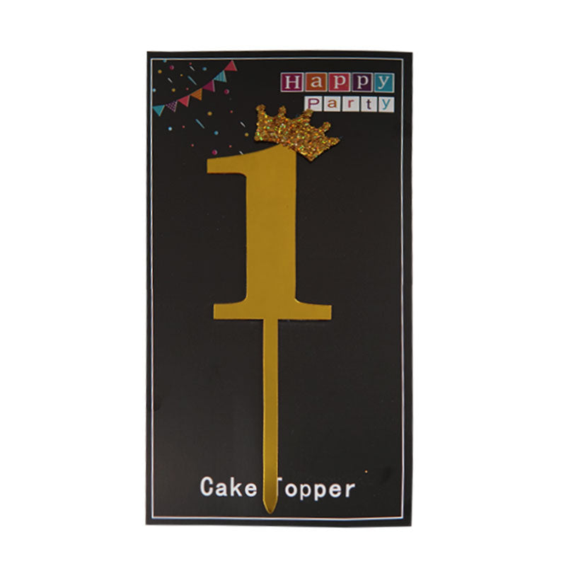 Number Cake Topper Golden (One)