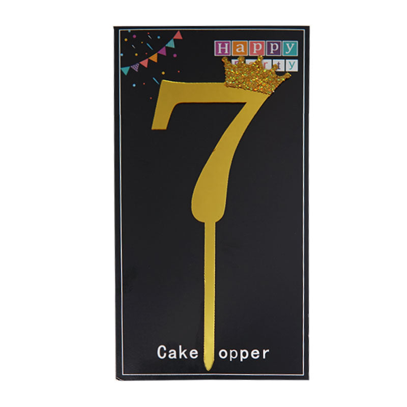Number Cake Topper Golden (Seven)