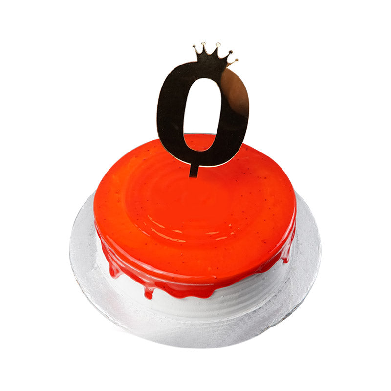 Number Cake Topper Golden (Zero)