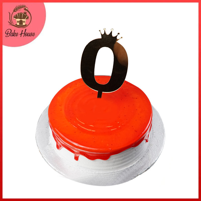 Number Cake Topper Golden (Zero)