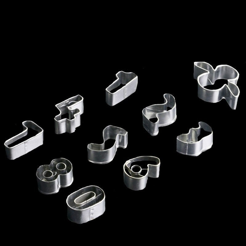 Numbers & Bird Cookie Cutter Set Stainless Steel