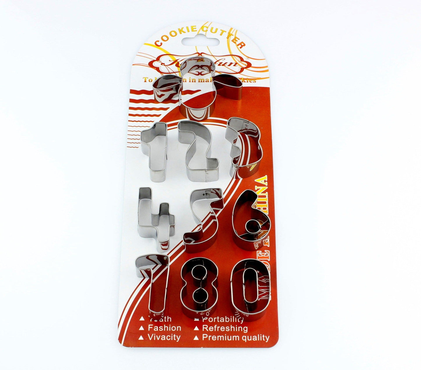 Numbers & Bird Cookie Cutter Set Stainless Steel