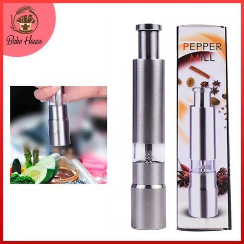 One Hand Pepper Mill Book Stainless Steel