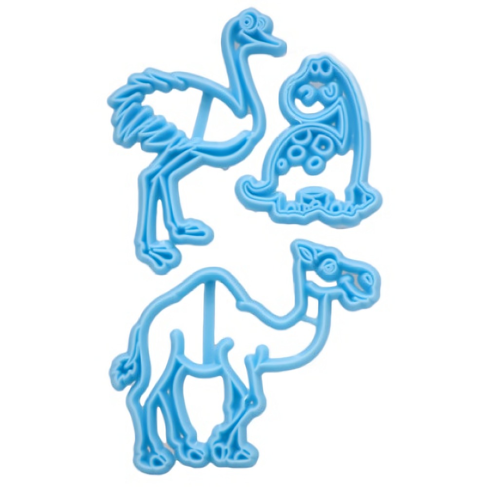 Ostrich, Tortoise, Camel Fondant Cutter 3Pcs Set Plastic