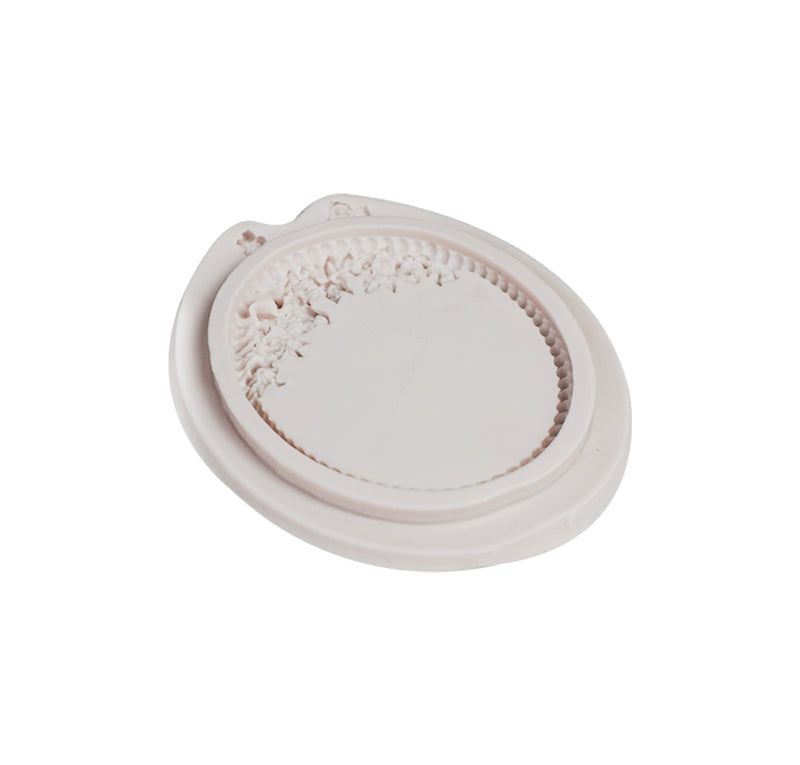 Oval Shape Flower Mirror Frame Silicone Fondant Mold