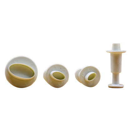 Oval Shape Fondant Plunger Cutter 4Pcs Set Plastic