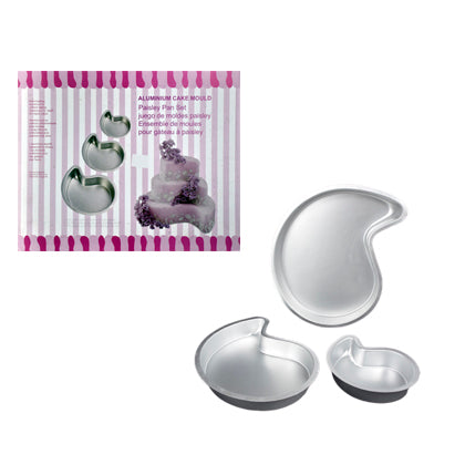 Paisley Shape Aluminum Baking Pan 3Pcs Set