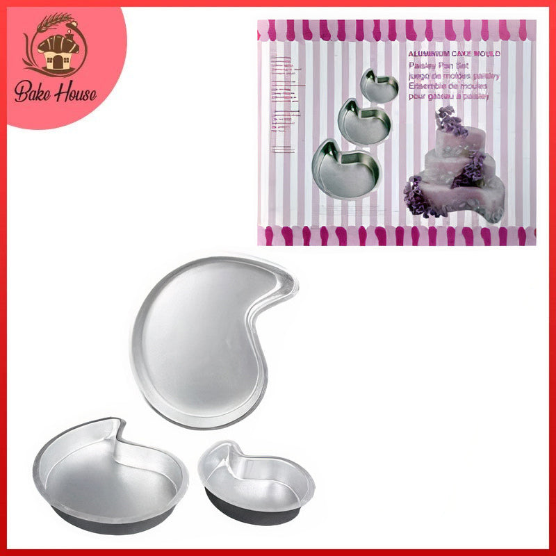 Paisley Shape Aluminum Baking Pan 3Pcs Set