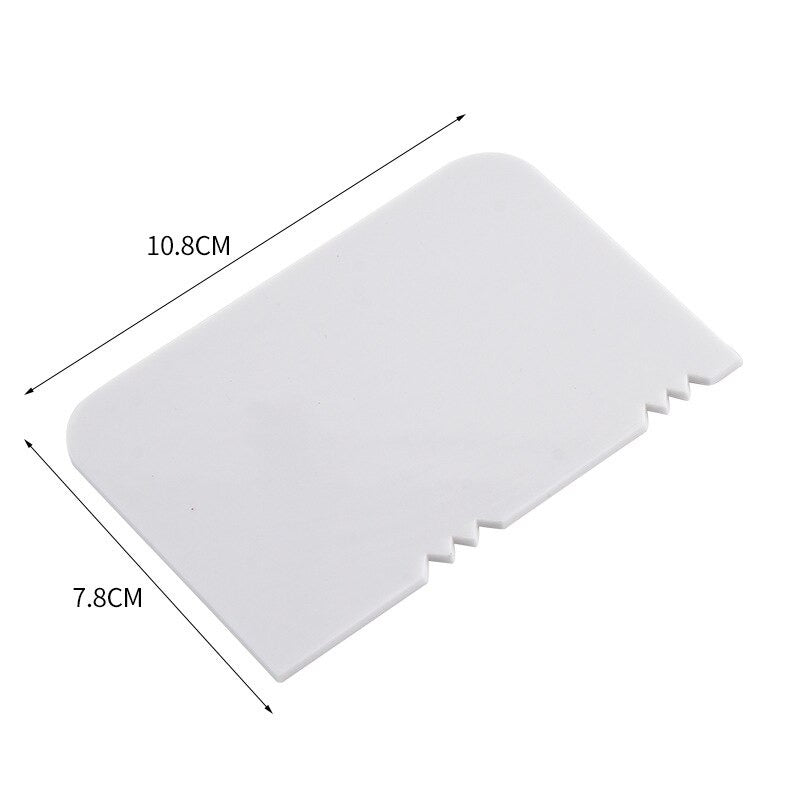 Patterned Edge Slide Scraper 4Pcs Set Plastic
