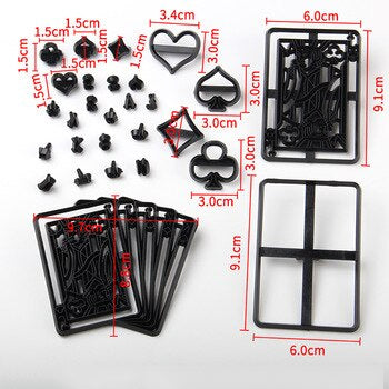 Poker Card Fondant Cutter Complete Set Plastic