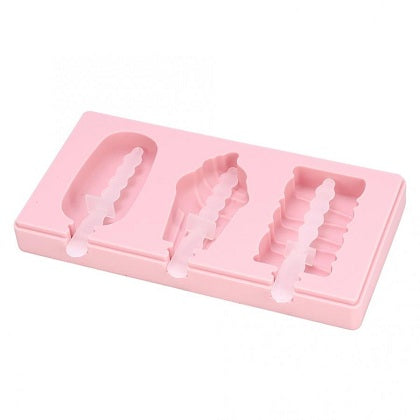 Popsicle Mold Silicone 3 Cavity Ice Cream Theme