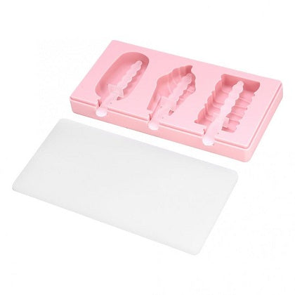 Popsicle Mold Silicone 3 Cavity Ice Cream Theme