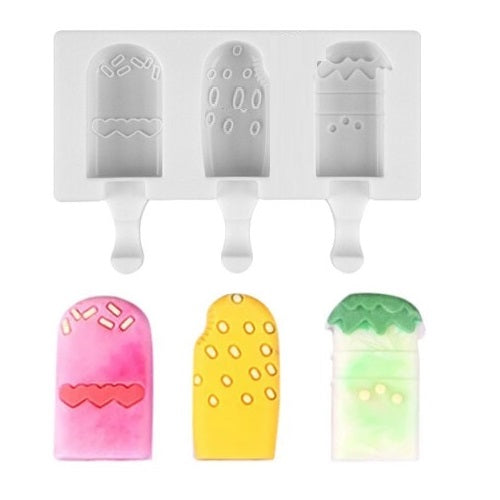 Popsicle Mold Silicone 3 Cavity Pop Design