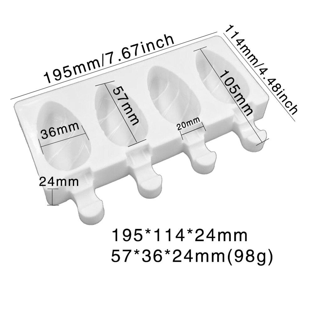 Popsicle Mold Silicone 4 Cavity Best For Ice Cream