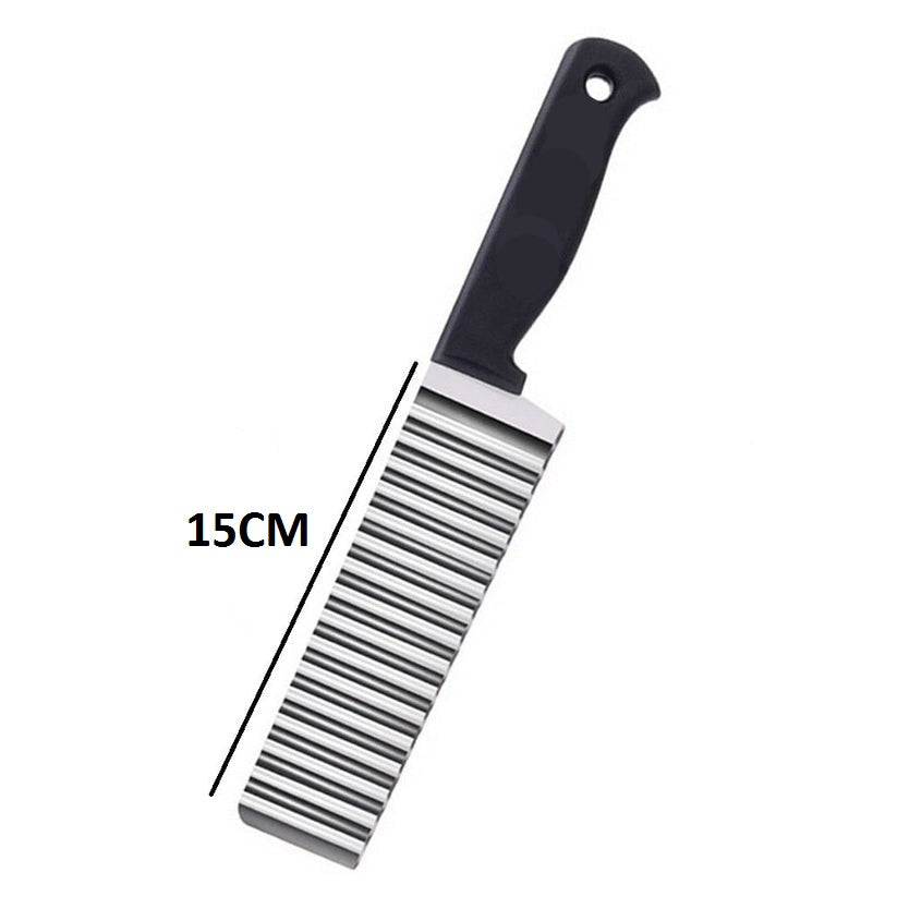 Potato Cutter Steel Black Plastic Handle