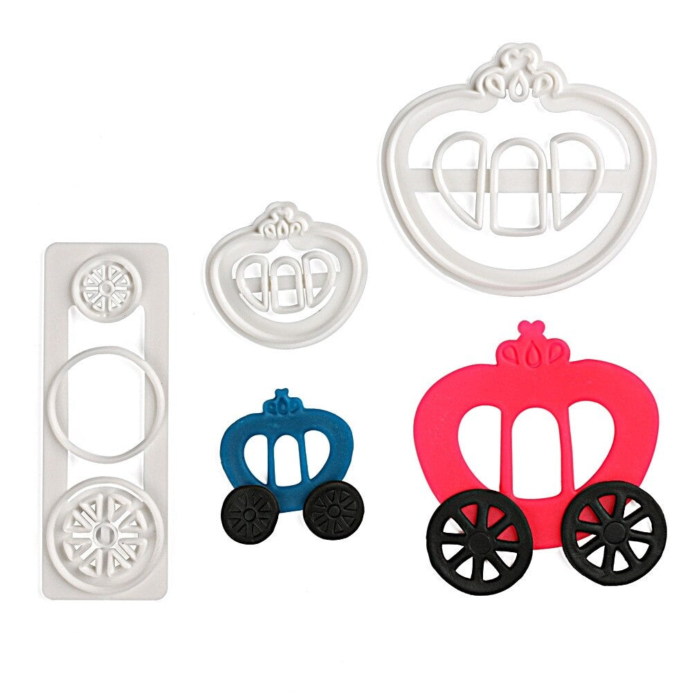 Princess Carriage Fondant Cutter 3Pcs Set Plastic
