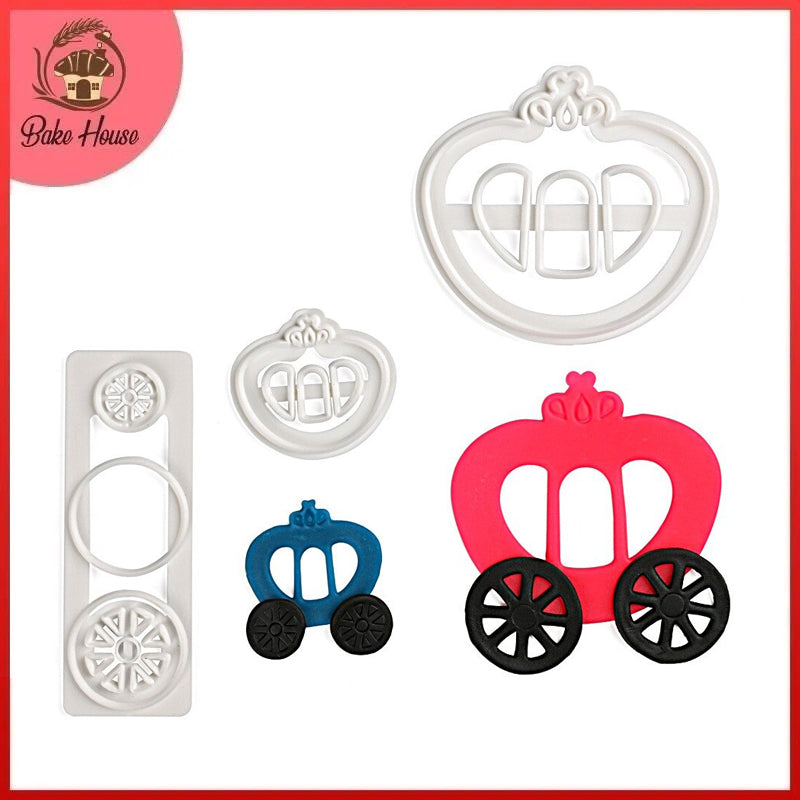 Princess Carriage Fondant Cutter 3Pcs Set Plastic