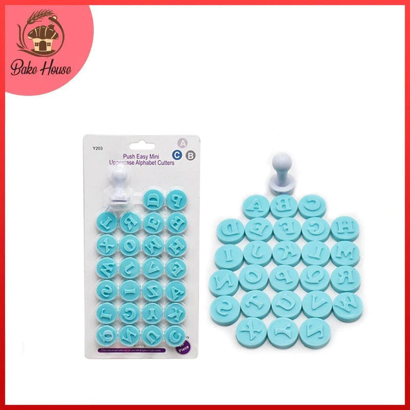Easy Mini Push Uppercase Alphabet Stamp Plastic