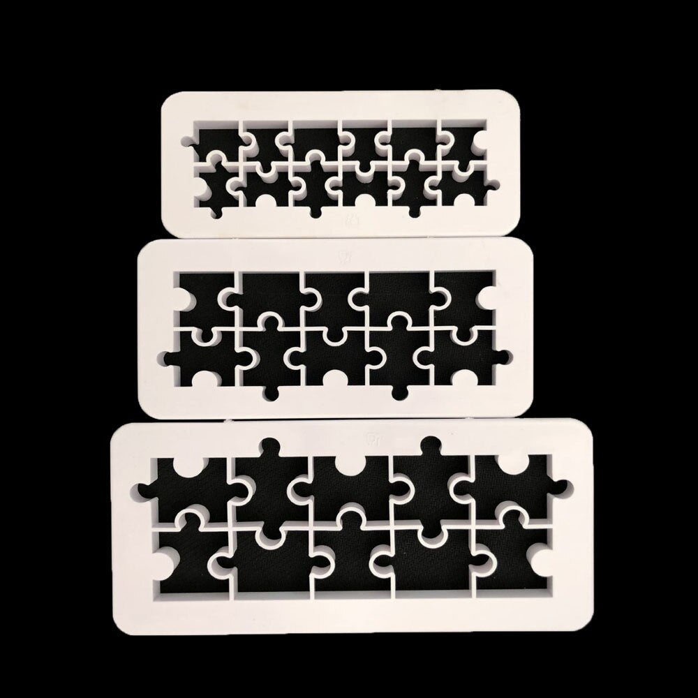 Puzzle Shape Geometric Multi Fondant Cake Cutter 3Pcs Set
