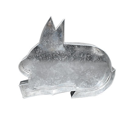 Rabbit Cake Baking Mold Silver Tin Medium Size