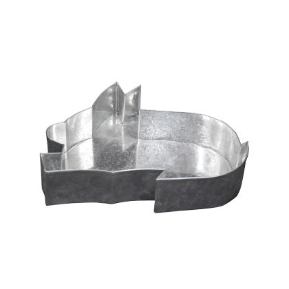 Rabbit Cake Baking Mold Silver Tin Medium Size