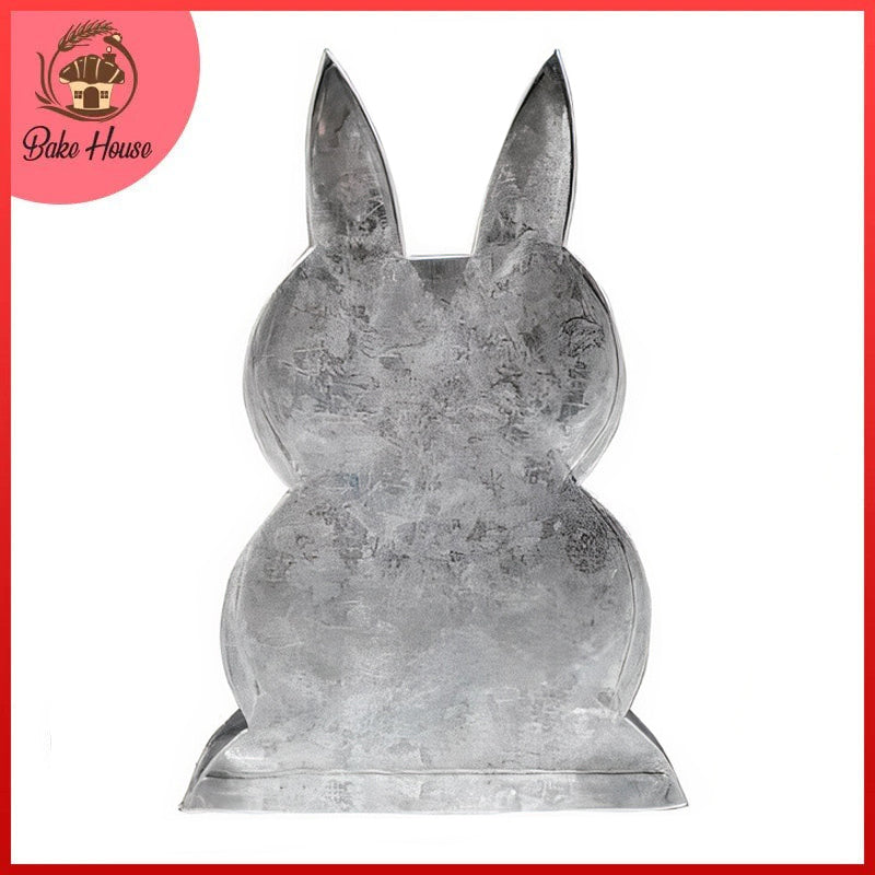 Rabbit Cake Baking Mold Silver Tin