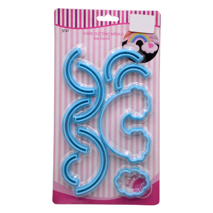 Rainbow Fondant & Cookie Cutter 9Pcs Set Plastic
