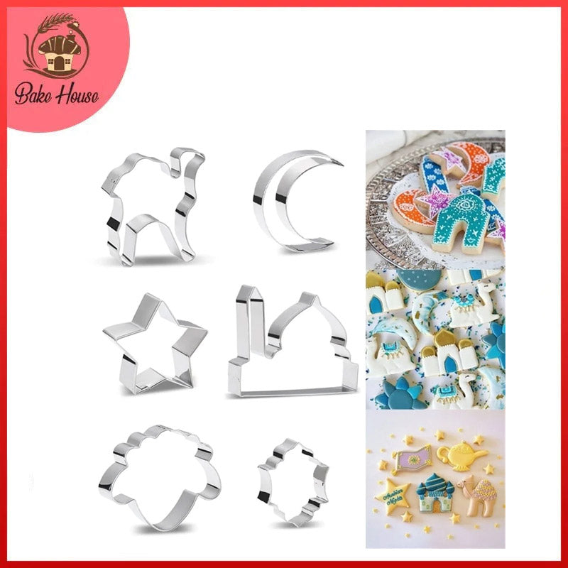 Ramzan & Eid Theme Cookie Cutter Steel 6Pcs Set
