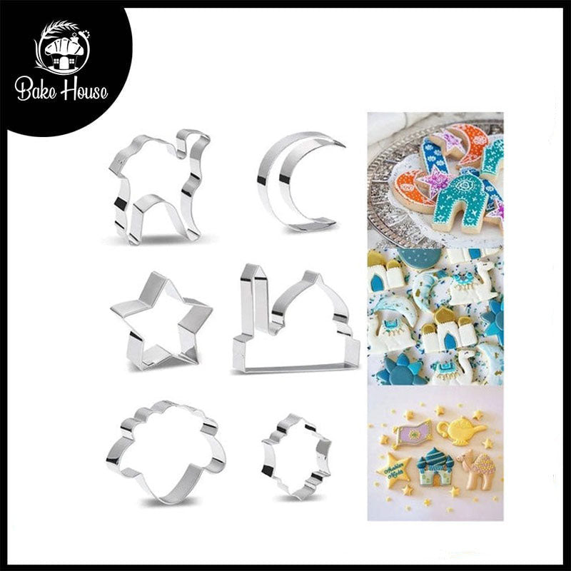 Ramzan & Eid Theme Cookie Cutter Steel 6Pcs Set