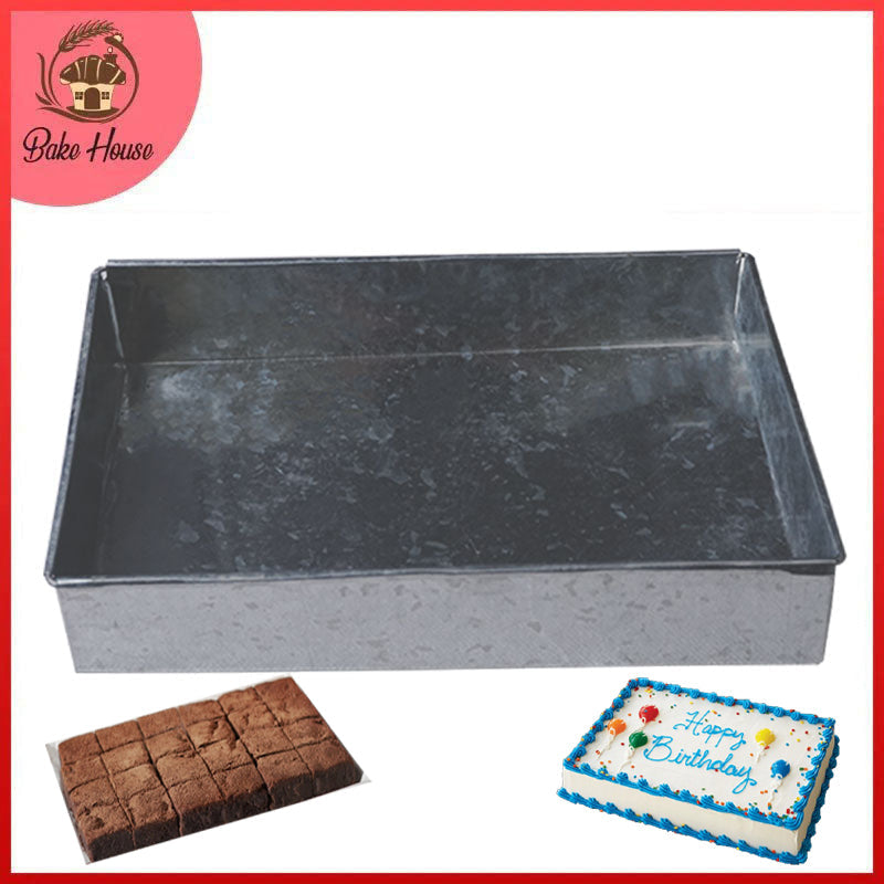 Rectangle Cake & Brownies Baking Tray Galvanized Steel 10 X 14 Inch