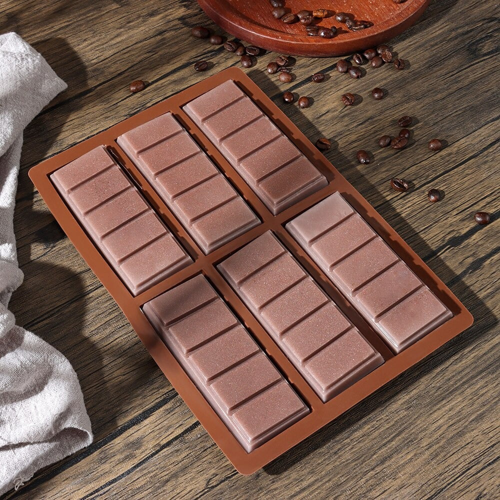 Rectangle Chocolate Bar Mold Silicone 6 Cavity