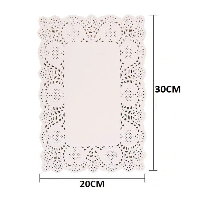 Rectangle Doilies Paper 50Pcs Pack Medium