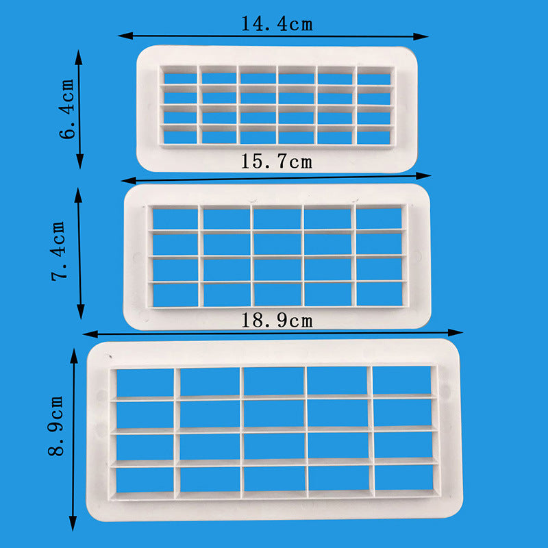 Rectangle Geometric Fondant Cake Cutter 3Pcs Set
