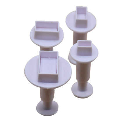 Rectangle Plunger Fondant Cutter 4Pcs Set Plastic