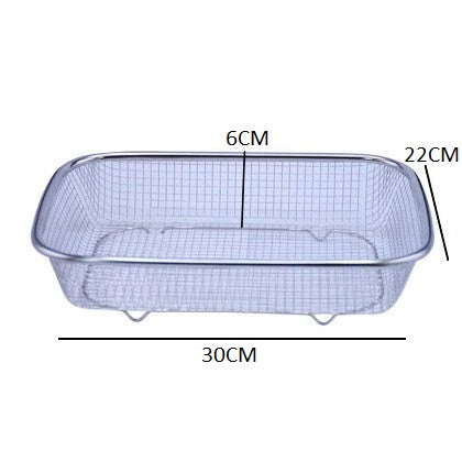Rectangle Strainer Stainless Steel Fruit & Vegetable Basket 30x22x6 cm